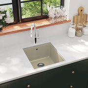Lavello da Cucina in Granito Vasca Singola-Lavandino-Lavabo Beige 927498