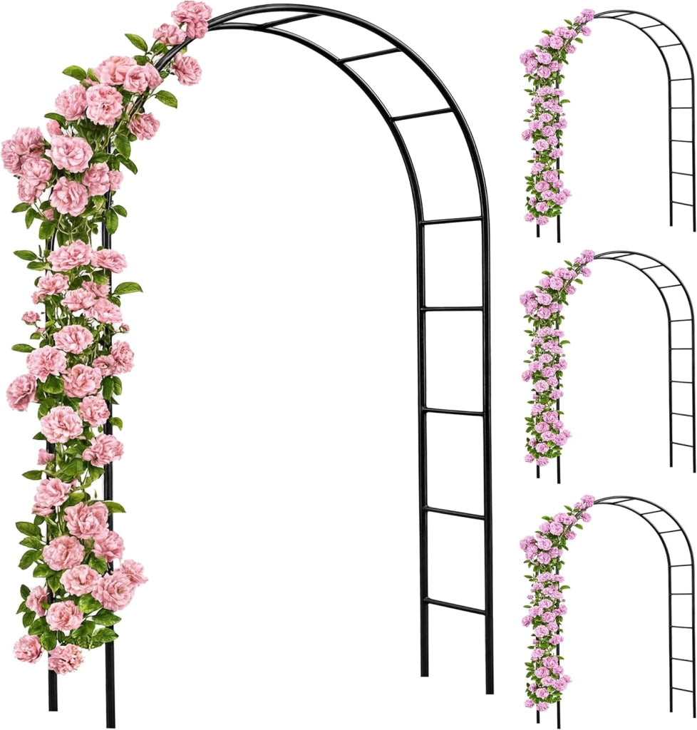 4x Arco per Rampicanti 240x140x37cm Metallo Traliccio per Rose Pergolato Vite Decorazione Eventi Palloncini