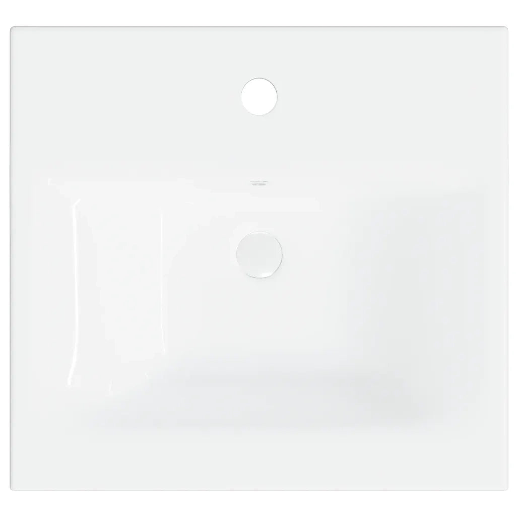 Lavabo da Incasso-Lavandino-Lavello con Rubinetto 42x39x18 cm in Ceramica Bianco