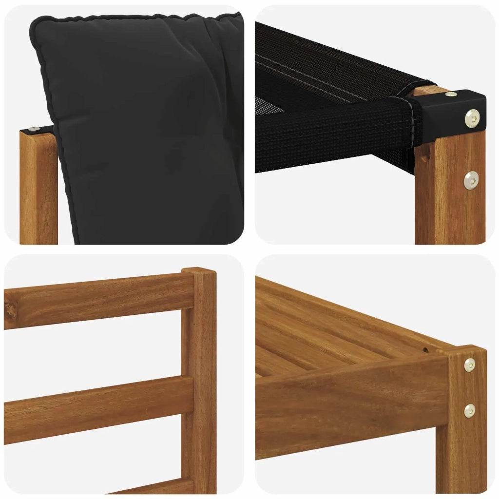 Set di divani da esterno con cuscino 5 pcs Naturale e Nero