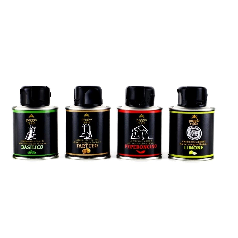 Poggio reale set condimento lattina olio extravergine di oliva litri 0,100
