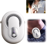 Ventilatore portatile 4 in 1 - senza filo - 5 posizioni - display digitale - caricabile via USB - per collo, mano e tavolo - bianco