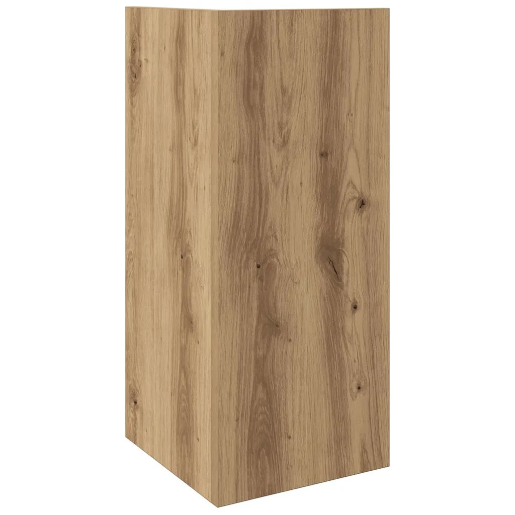 Tavolini Laterali 2pz con Ripiano Rovere Artigianale 858559