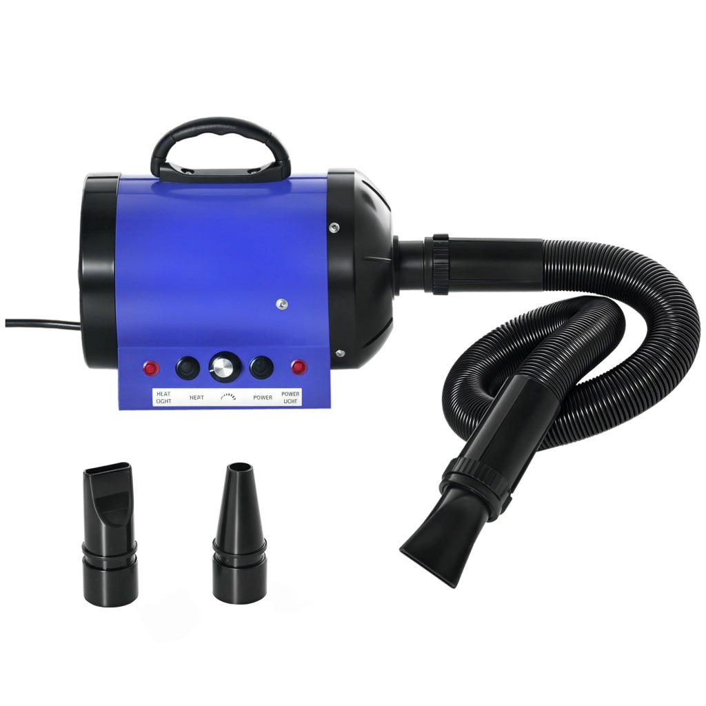 Asciugatore per Cani e Gatti Professionale ¨C Zephmum ¨C 2800W, Blu, con 3 Buse