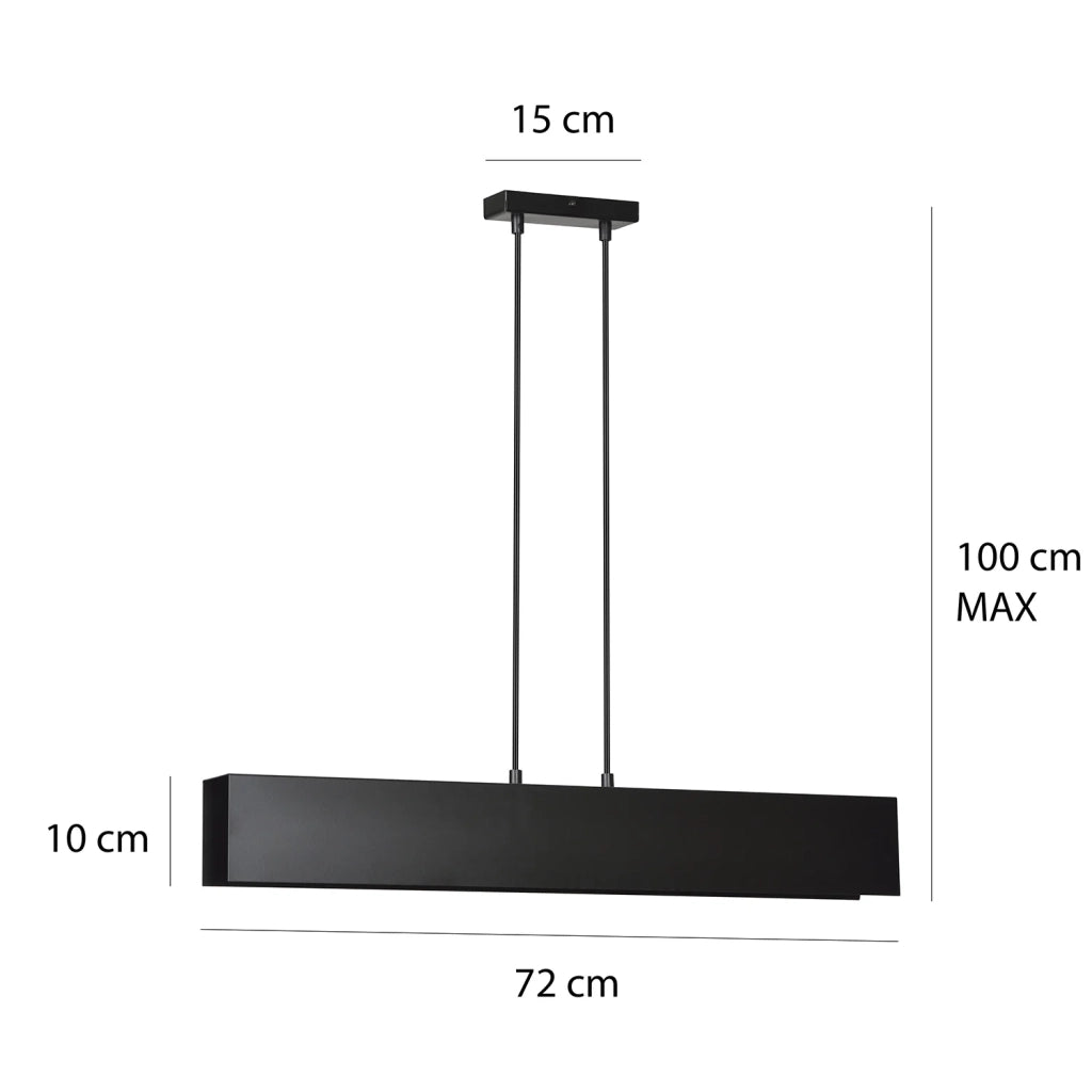 Lampadario Moderno 3 Luci Hachiman In Acciaio Nero