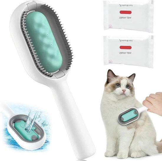 Spazzola per pelo di animali con serbatoio d'acqua - spazzola auto-svuotante per gatti per massaggi e cura