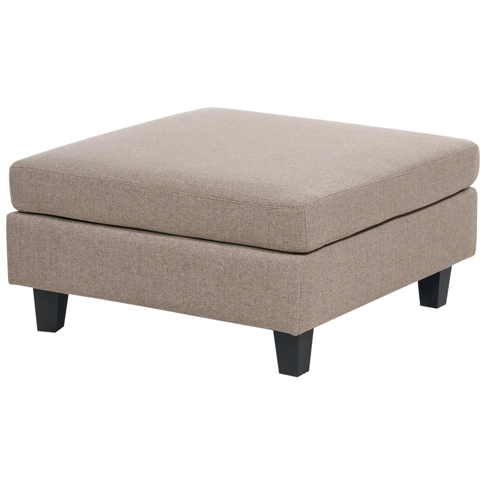Divano modulare a 5 posti con ottomana imbottito in tessuto poliestere con schienale a forma di U Marrone stile moderno