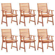 Sedie da Pranzo da Esterni con Cuscini 6 pz Massello di Acacia 3078360