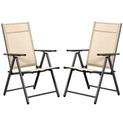 Marvin 2 Sdraio Da Giardino Pieghevoli Sedie Con Schienale Reclinabile Regolabile In 7 Posizioni Esterno Con Bracc Beige