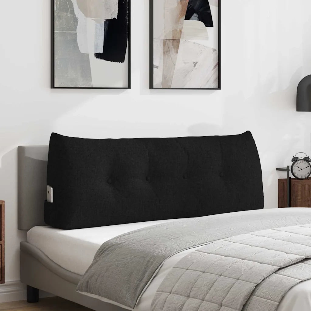 Cuscino per Schiena Nero 120 x 24 x 50 cm Tessuto