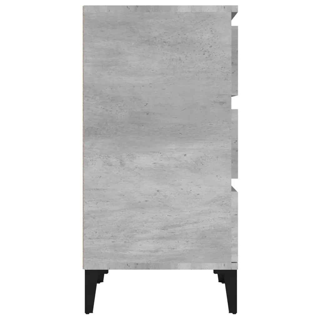Comodino | Armadio da Notte | Mobiletto da notte Grigio Cemento 40x35x70 cm in Legno Multistrato