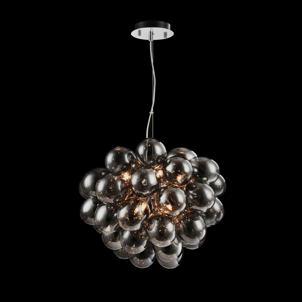 Maytoni Lampadario contemporaneo Baldo 8 luci G9 nichel metallo diffusore vetro fumè