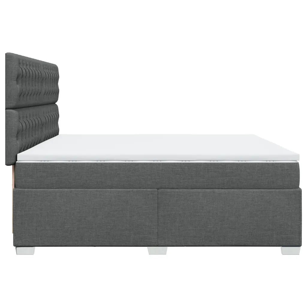 Giroletto a Molle con Materasso Grigio Scuro 200x200 cm Tessuto 3290603