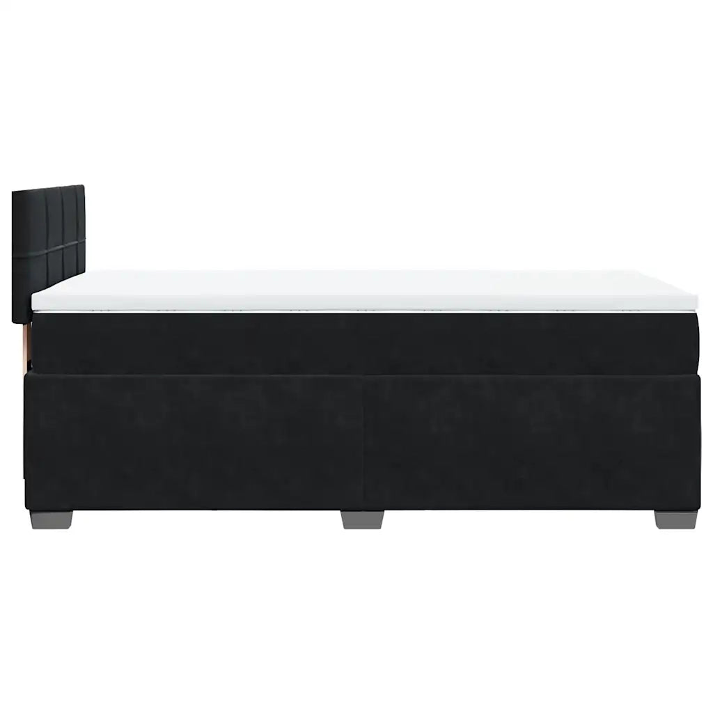 Giroletto a Molle con Materasso Nero 90x190 cm in Velluto