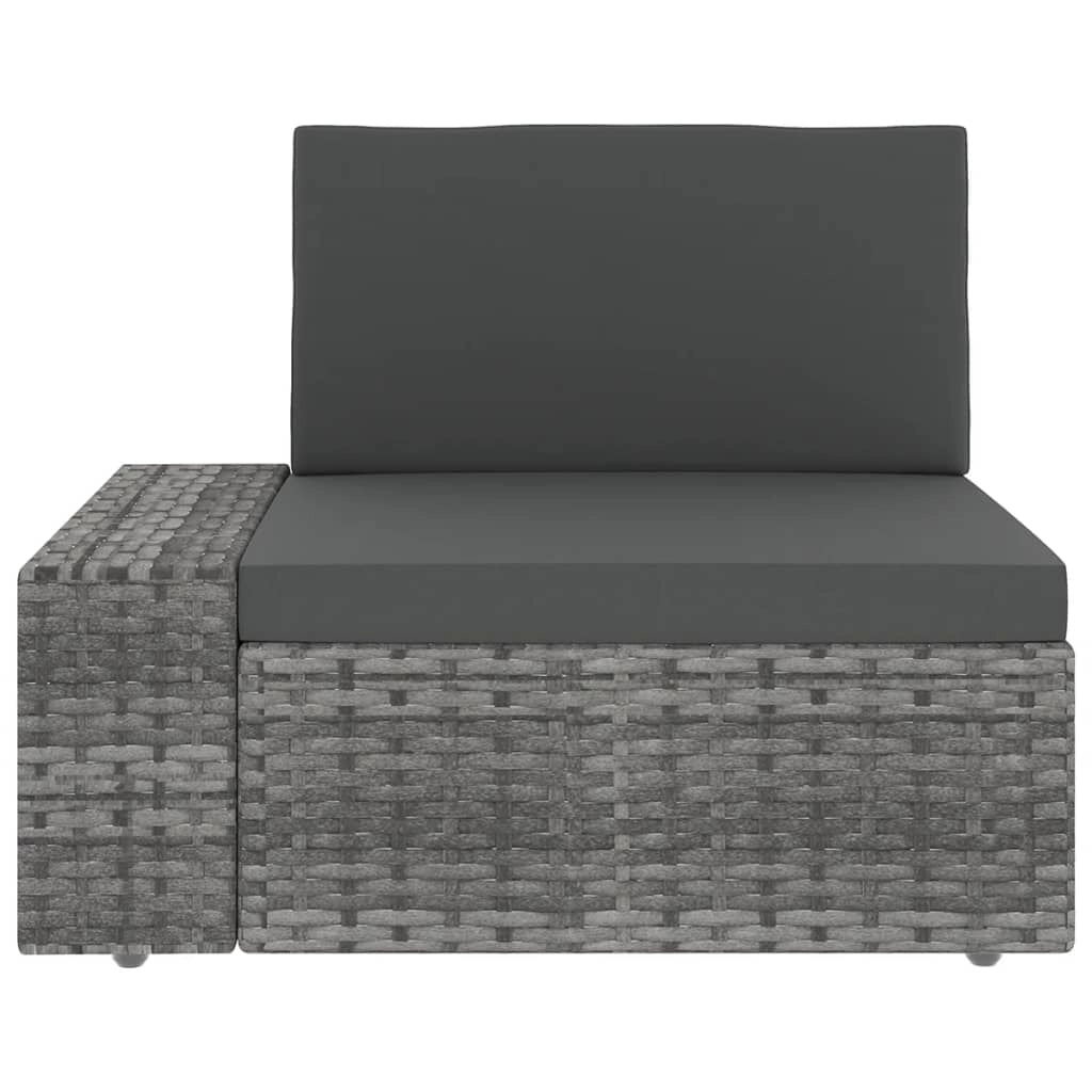 Set di mobili da giardino mobili da esterno 7 pezzi con cuscini resina intrecciata grigia 02_0017223
