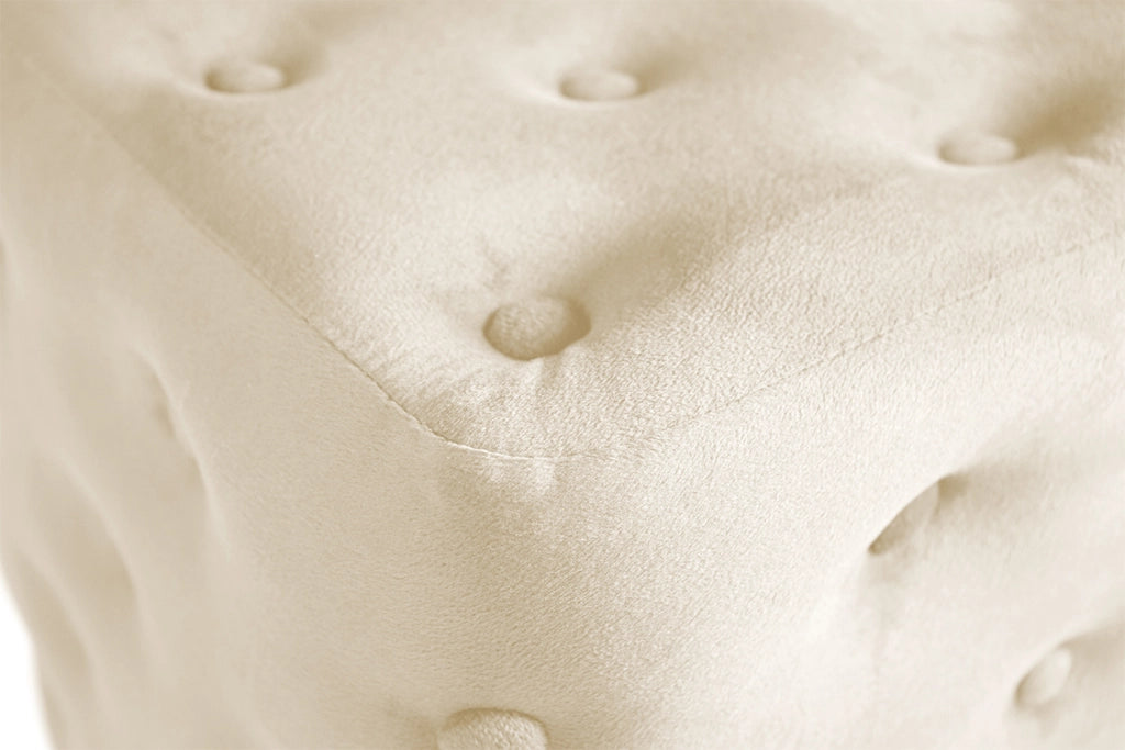 Pouf poggiapiedi quadrato, pouf divano in velluto beige - Otto - PO11OT