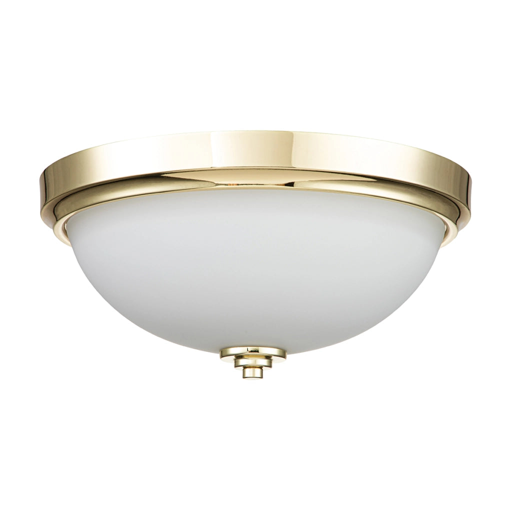 Plafoniera bagno tonda 33,5cm 2xE27 ottone Feiss Malibu