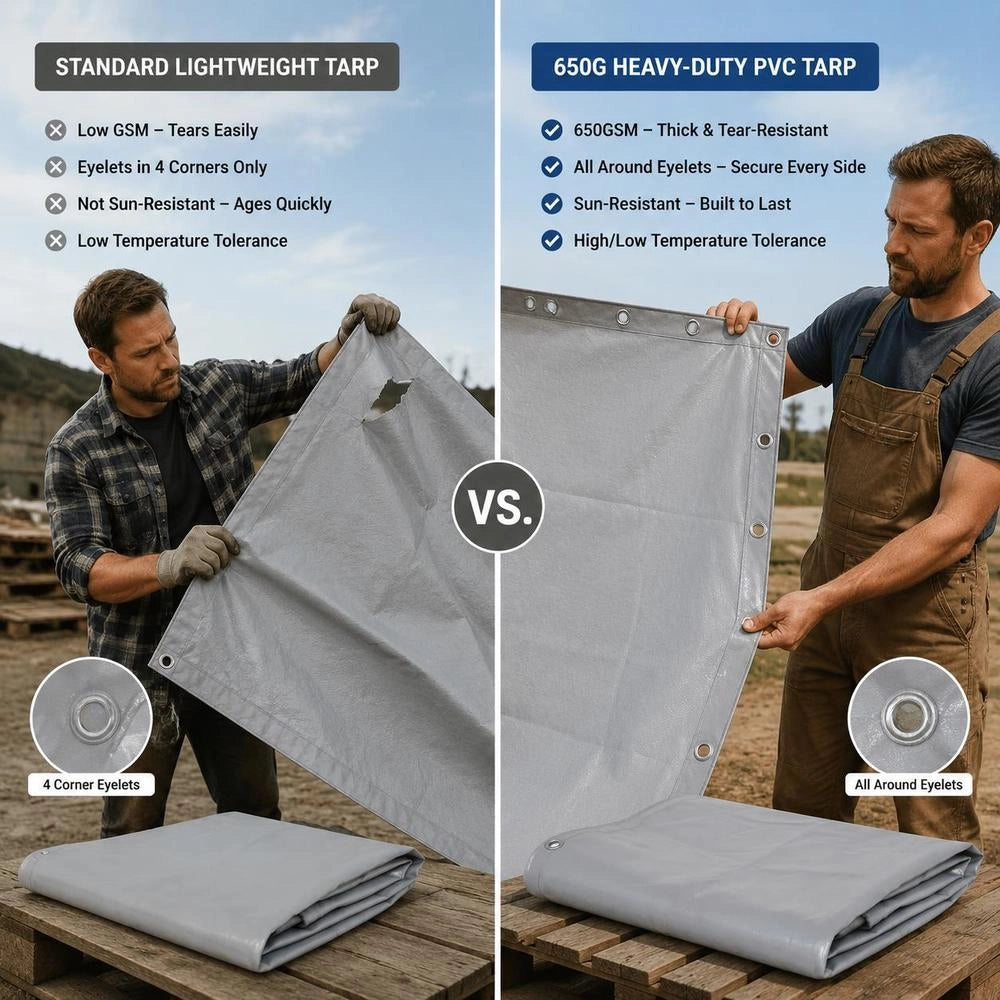 Tarpaulin 650 G/square Meter 4x6 M Grey