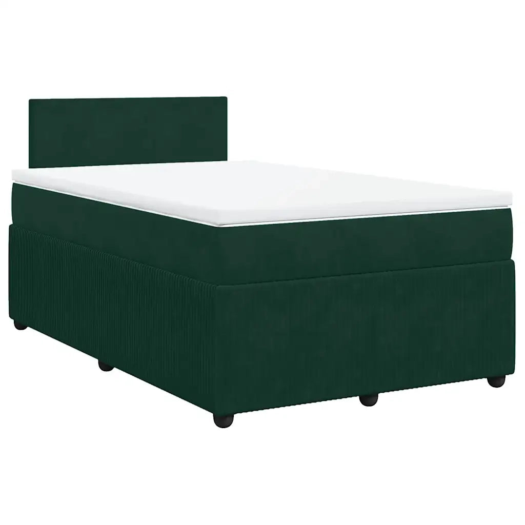 vidaXL Giroletto a Molle con Materasso Verde Scuro 120x190 cm Velluto