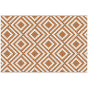 Tappeto da Esterno Reversibile 182x274 cm con Fantasia Geometrica Marrone e Bianco