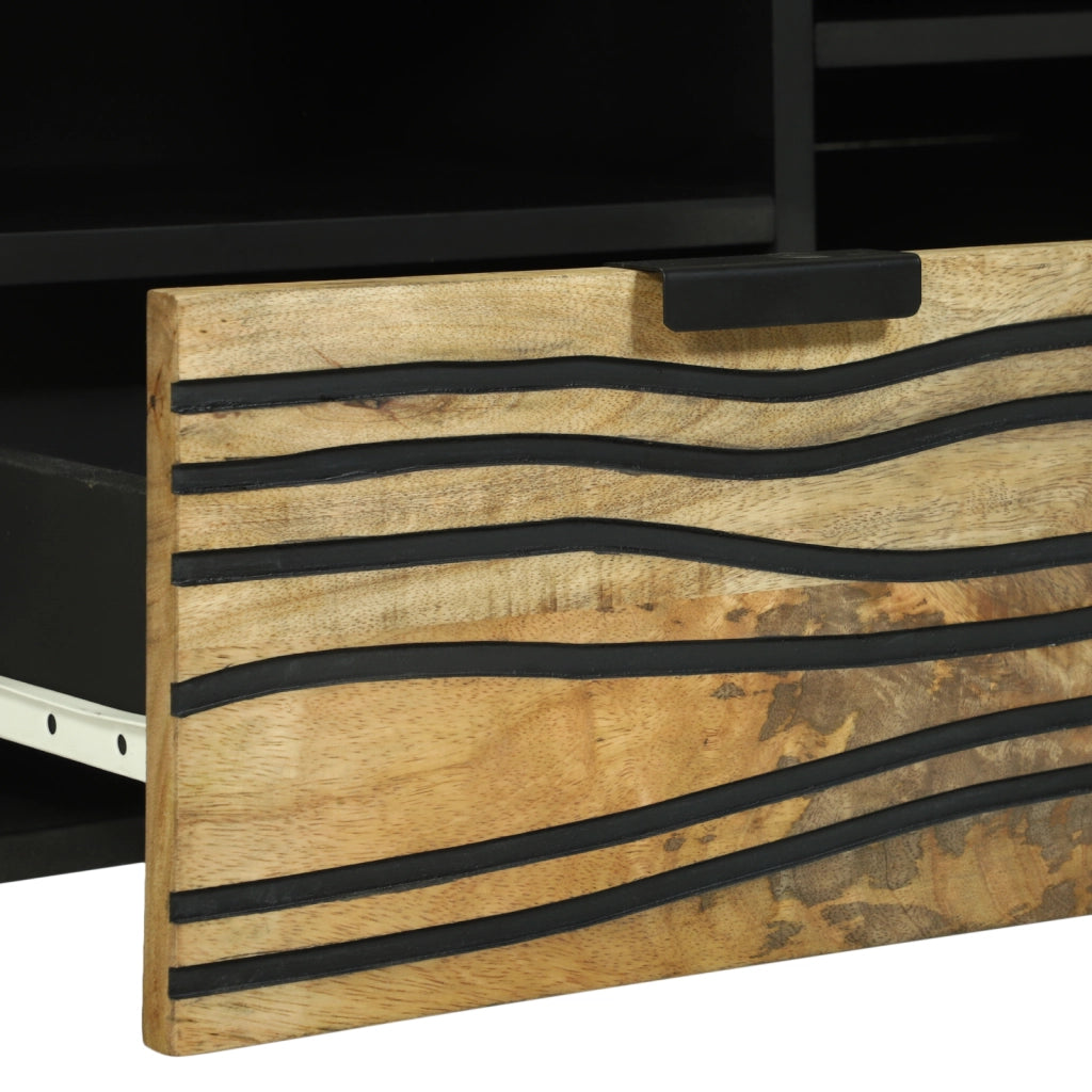 Mobile TV 100x33.5x46 cm in Legno Massello di Mango