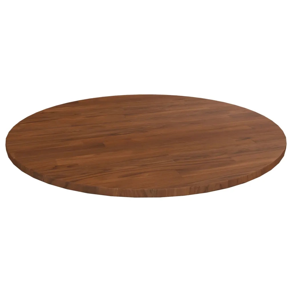 Piano Tavolo Rotondo Marrone Scuro Ã˜80x1,5 cm Rovere Trattato
