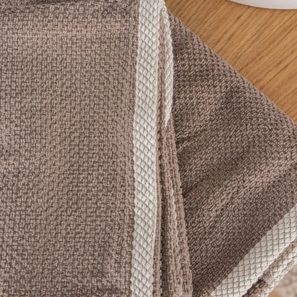 Set Asciugamani Bagno 3 Pezzi in Cotone 100% 430 GSM, Telo Doccia 70x140 cm, Asciugamano Viso 50x100 cm e Ospite 40x50 cm, Effetto Popcorn Morbido e Assorbente Cashmere-Beige
