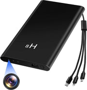 Camera di Spia 1080p HD 5000 mAh powerbank con sensore di caduta piccola camera con visione notturna per ricaricare dispositivi mobili 3-in-1 cavo di ricarica