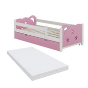 Vitalispa Letto per bambini Rosa/bianco 80x160 cm con cassetto e materasso