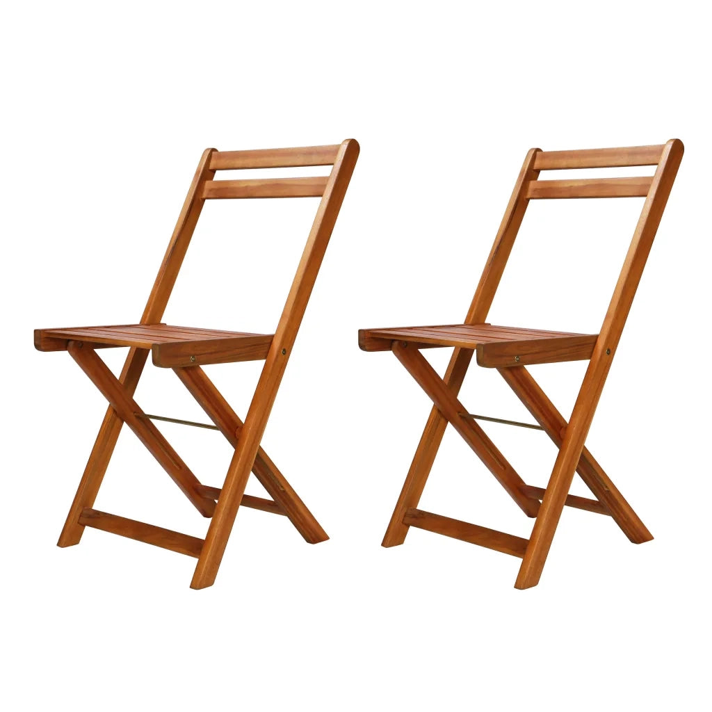 Set da Bistrot 3 pz Pieghevole in Legno Massello di Acacia 44015