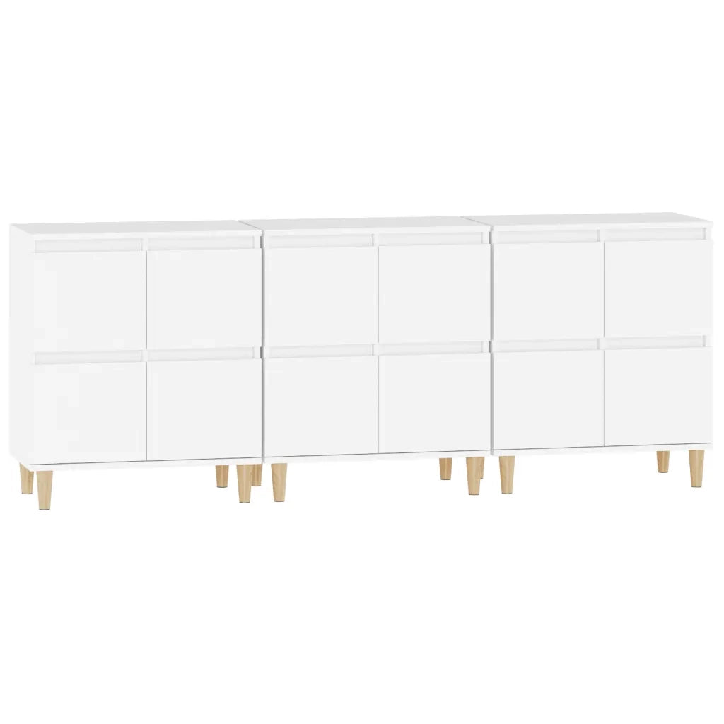 Credenze 3pz Bianche 60x35x70 cm in Legno Multistrato 3185767