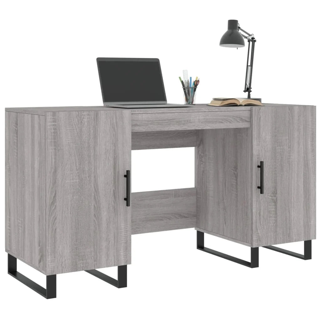 Scrivania Sonoma postazione computer mobile per computer scrivania da studio 140 x 50 x 75 cm legno ingegnerizzato grigio 02_0023954