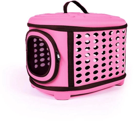 Porta gatto op-pieghevole - Telaio rosso morbido - Apertura superiore - Piccoli cani - Scatola di trasporto portatutto
