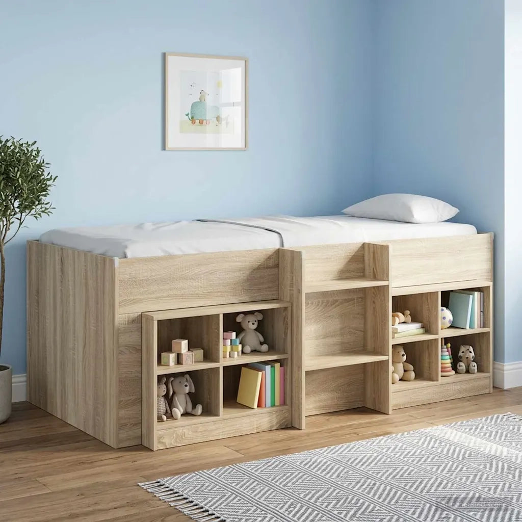 Letto Alto per Bambini | Letto Infantile | Lettino 2 pcs Rovere Sonoma 98.5 x 200 cm