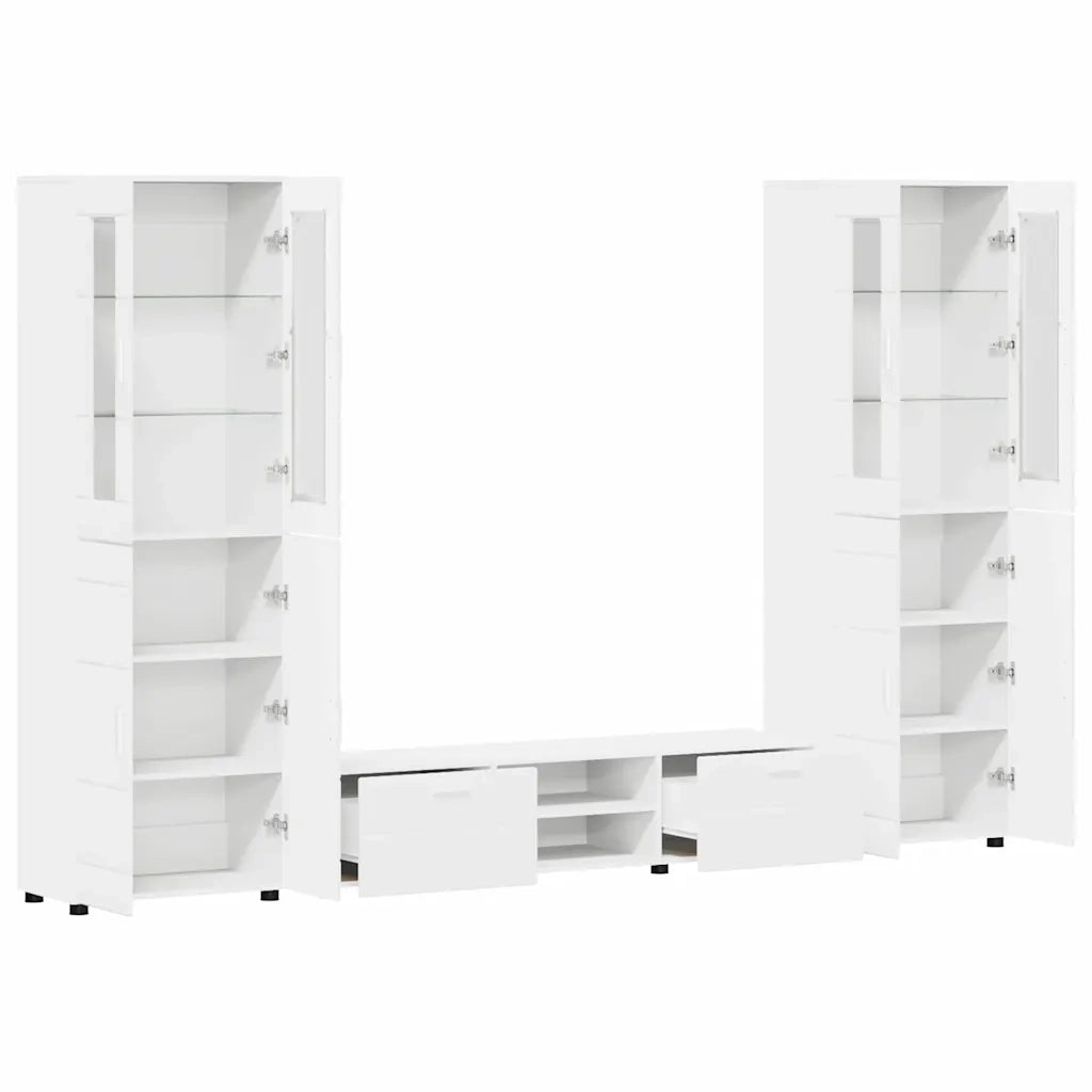 Set mobile TV con porta FLORIN 3 pcs Bianco Legno multistrato 3397994