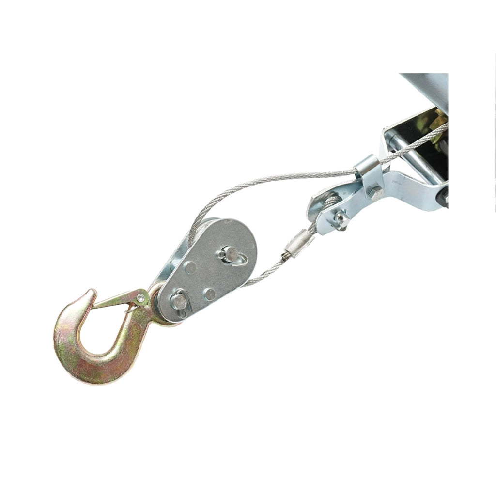 Verricello manuale da 2000 kg con cavo in acciaio da 4 mm, lunghezza 900 mm