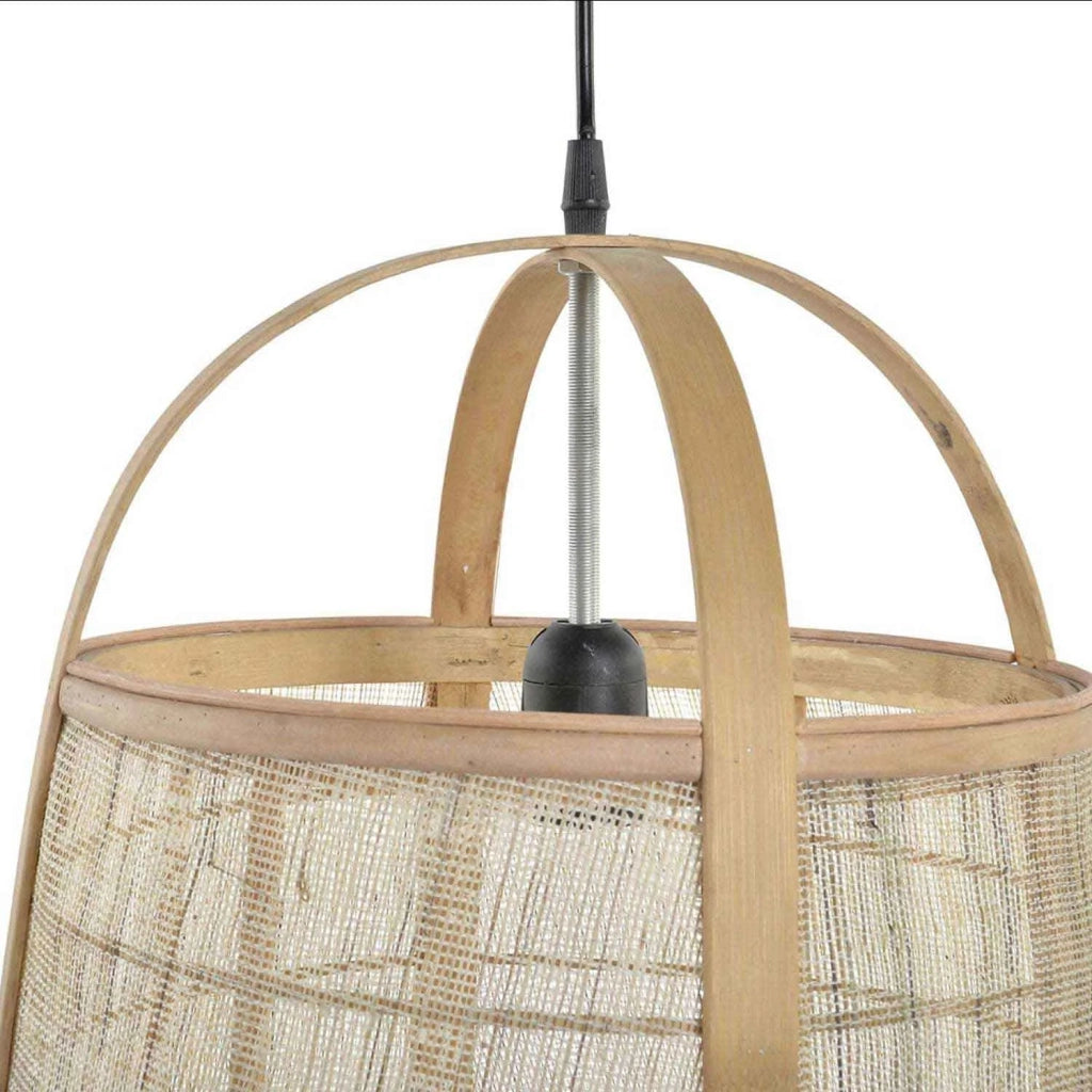 LÚZETE - LAMPADA DA SOFFITTO KEIKO IN BAMBÙ NATURALE E LINO