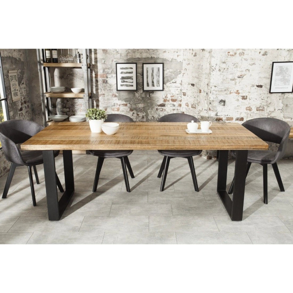 Tavolo da pranzo LODEN 160 cm – Piano in legno massello di mango e gambe in metallo nero