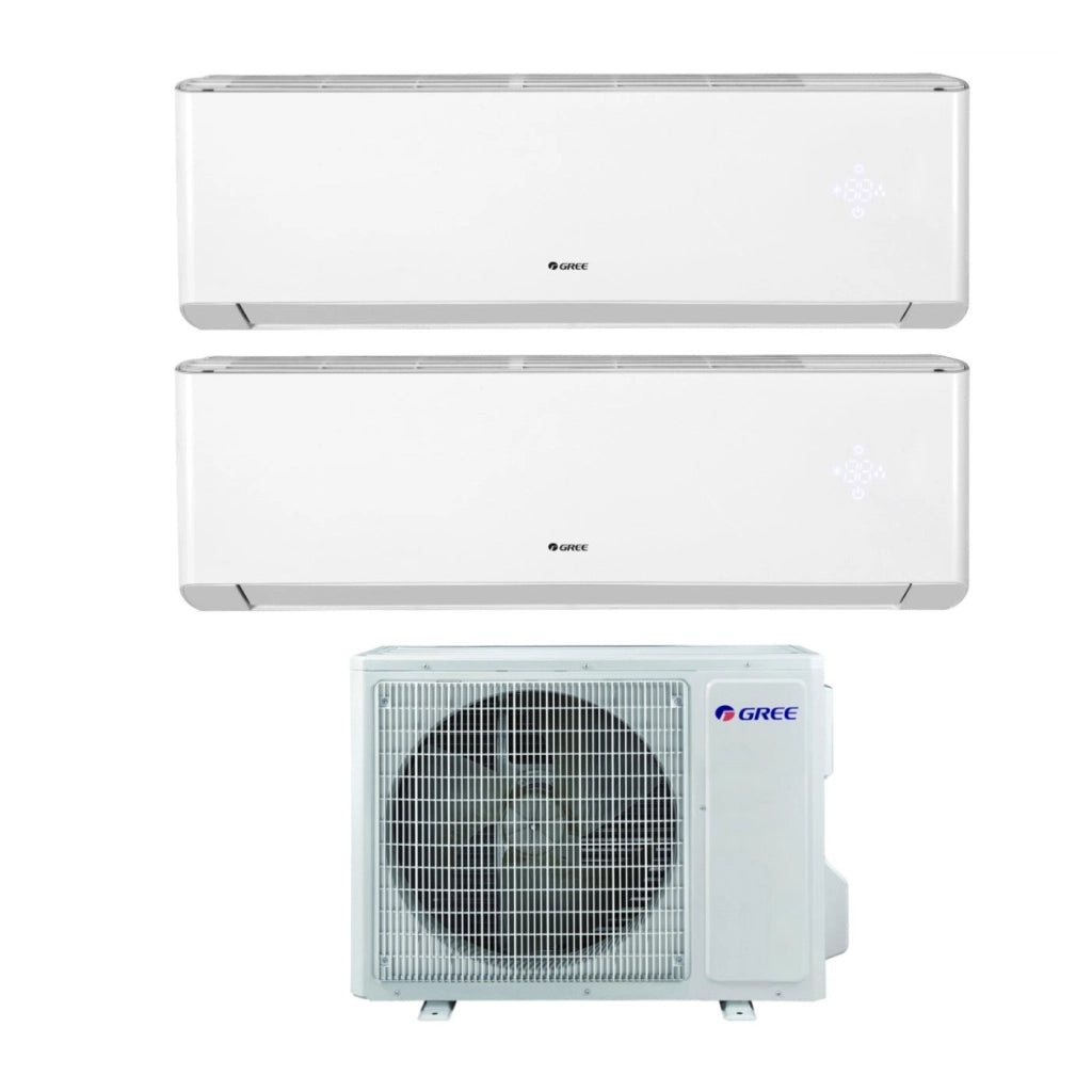 Climatizzatore Condizionatore Gree Dual Split Inverter serie AMBER 12+12 con GWHD24NK6KO R-32 12000+12000 Wi-Fi integrato