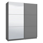 Armadio Camera da Letto Verzino, Guardaroba Grande 5 Ripiani, 179x210h cm Nero Antracite