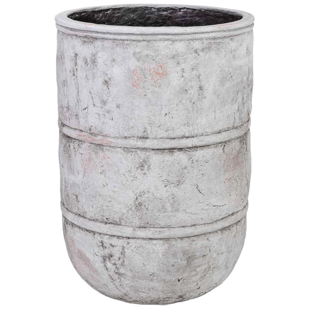 Vaso in fibra di vetro bianco 29x29x42 cm