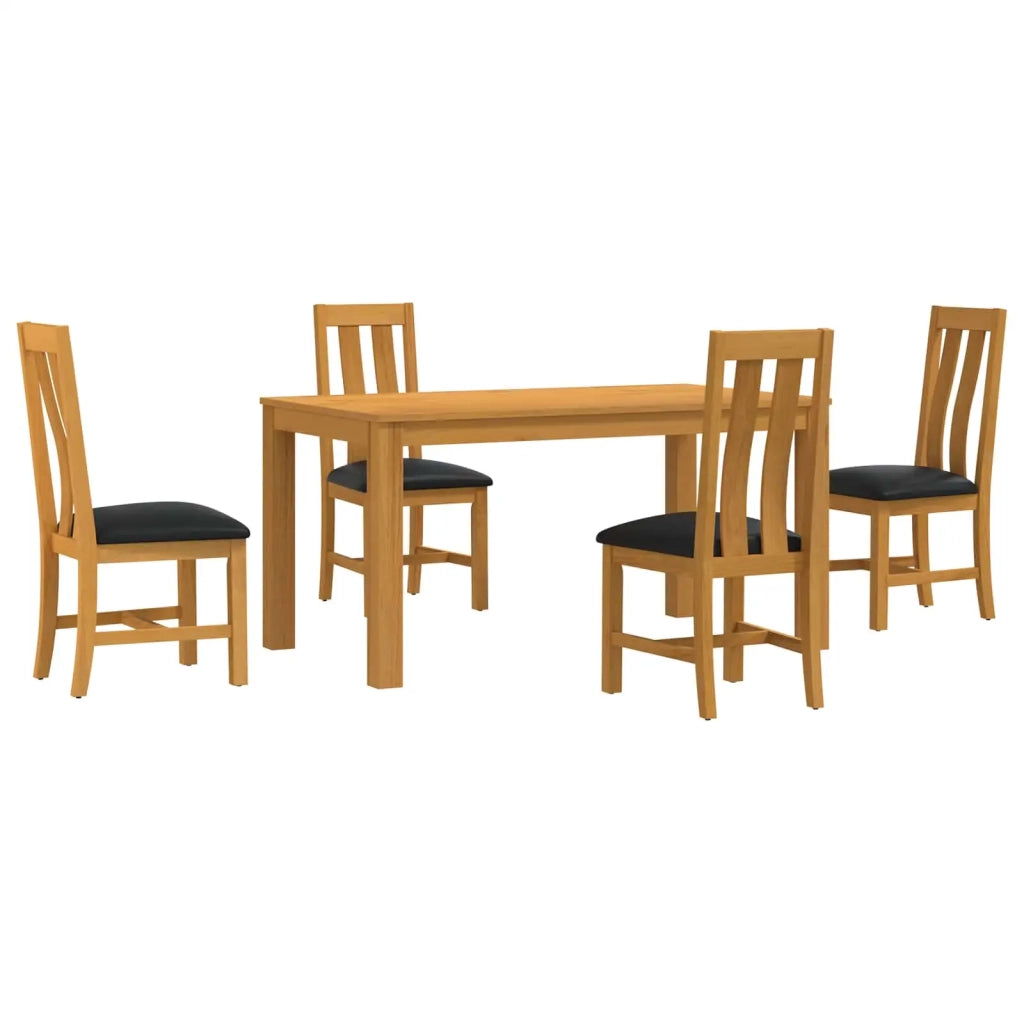 Set da pranzo 5 pz Nero Legno di Quercia Massello 3430355