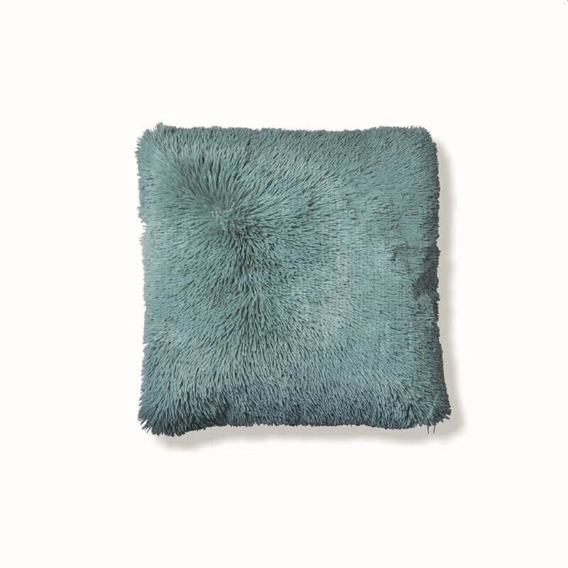 GLAM CUSCINO ARREDO IN ECOPELLICCIA 55X55 VERDE SALVIA