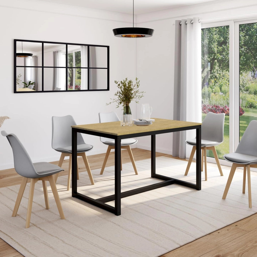 Tavolo da pranzo rettangolare DETROIT 6 persone design industriale 120 cm
