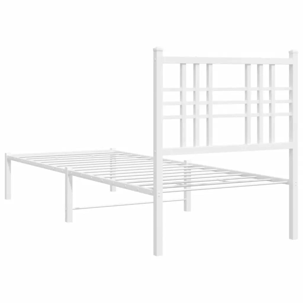 Giroletto senza Materaso con Testiera Metallo Bianco 75x190 cm