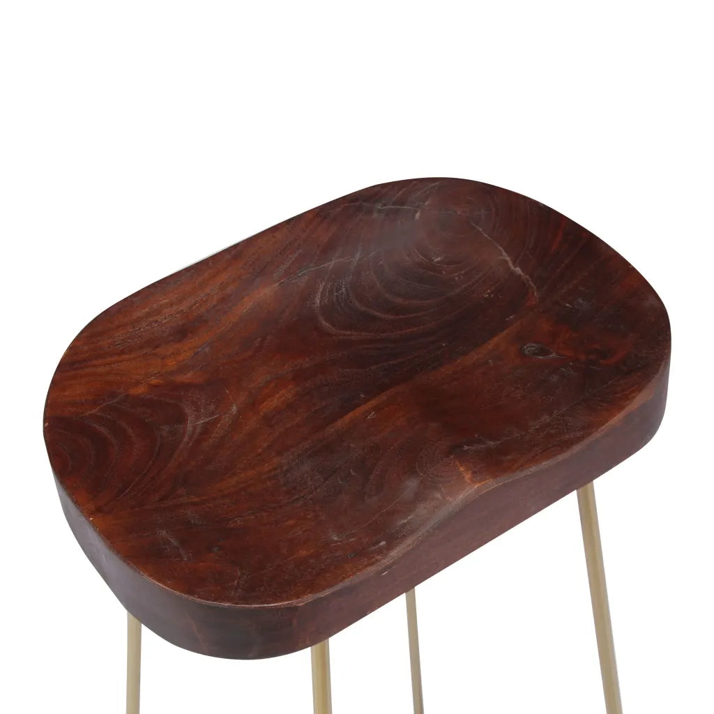 Sgabelli da Bar Gavin 2 pz Legno Massello di Mango cod mxl 73294