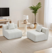 Divano modulare in chenille con 2 cuscini, design minimalista e versatile per soggiorno, ufficio e camera da letto