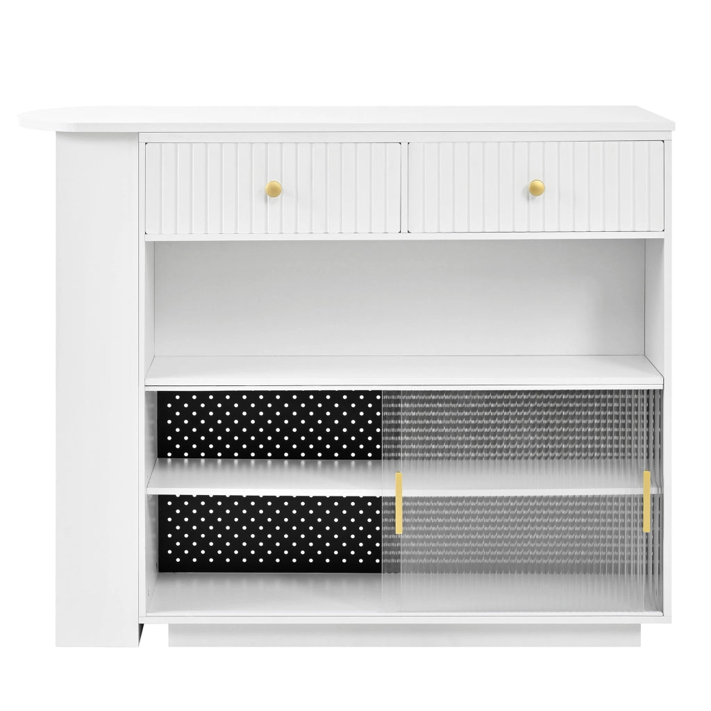 Bartisch estraibile 360¡ã rotante - Zephmum - Con LED e prese - Bianco
