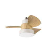 LAMPADINA LED E27 VENTILATORE BIANCO/PALE EFFETTO LEGNO CHIARO CON TELECOMANDO