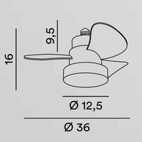 LAMPADINA LED E27 VENTILATORE NERO/PALE EFFETTO LEGNO SCURO CON TELECOMANDO